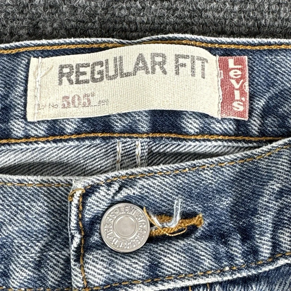 Y2k Levi's‎ 505 Jeans Men's Fits 35x29* Blue Denim Wash Straight Leg Fit